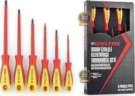 İzeltaş 4140 1000 V Izoleli 6 Parça Elektrikçi Tornavida Seti