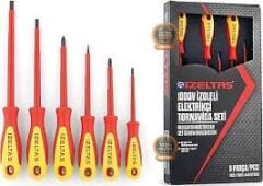 İzeltaş 4140 1000 V Izoleli 6 Parça Elektrikçi Tornavida Seti