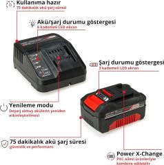 EINHELL 2x 4,0Ah & Twincharger Kit Akü & Şarj Cihazı