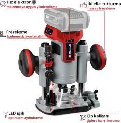Einhell TP-RO 18 Set Li BL - Solo, Kömürsüz Akülü Dik & Kenar Freze Set