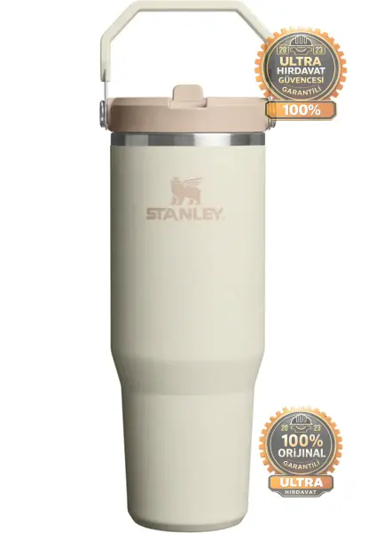 Stanley The Iceflow Flip Straw Krem 0.89 lt Pipetli Termos Bardak