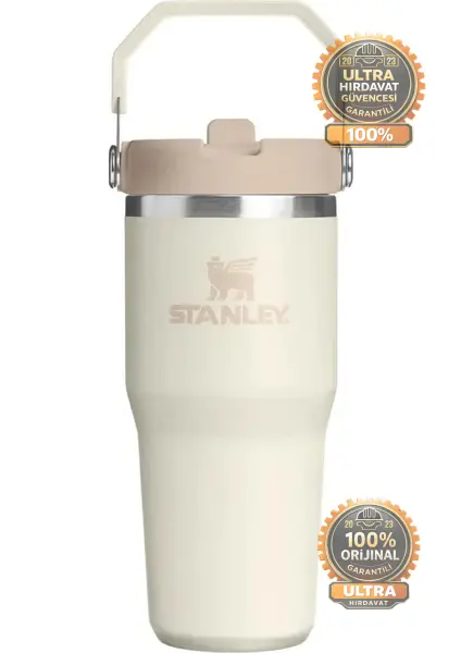 Stanley The Iceflow Flip Straw Bej 0.41 lt Pipetli Termos Bardak