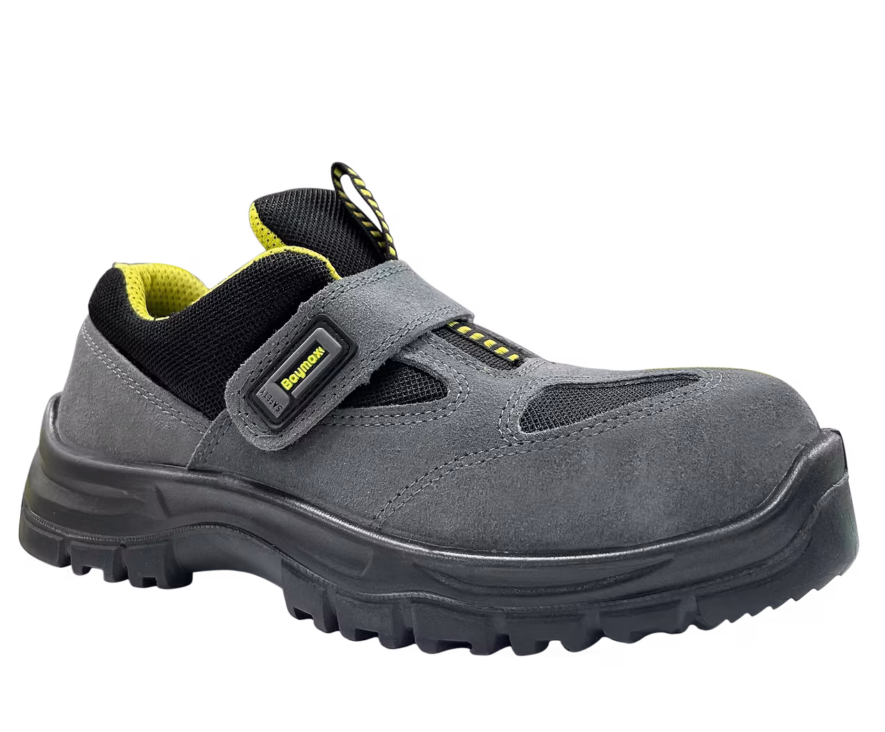 Baymax Silver S1 Süet Cırtlı Çelik Burunlu İş Ayakkabısı No:46