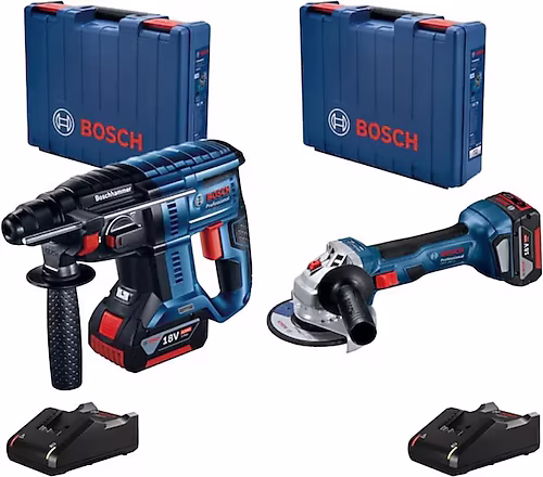 Bosch Gbh 180 Li + Gws 180 Li + 2x4.0 Ah L-Boxx Set