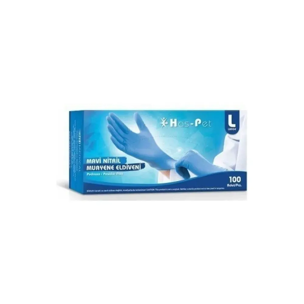 Has-pet Large 100lü Pudralı Lateks Muayene Eldiveni