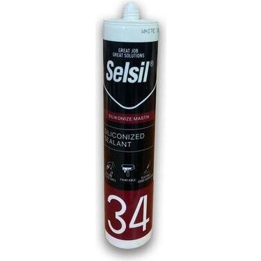 Selsil 34 Silikonize Mastik 450 G Beyaz
