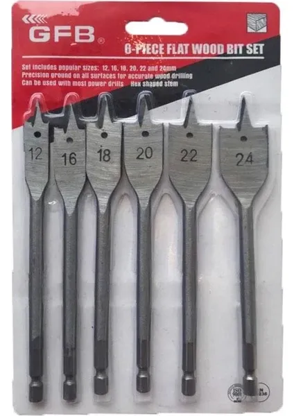 Yaprak Matkap Ucu Seti Bits Saplı 6'lı