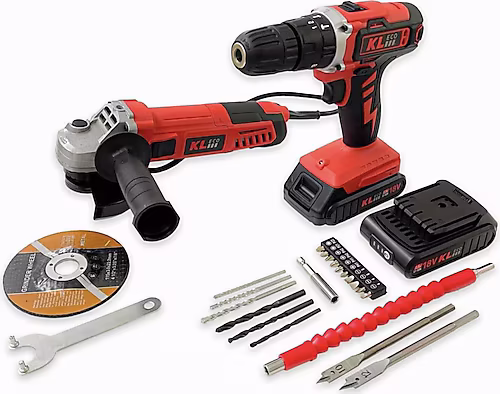KL Eco KETM1875 KE18DMC-15DB Çift Akülü 1.5 Ah Darbeli Matkap + KE75115AT 750 W Avuç Taşlama